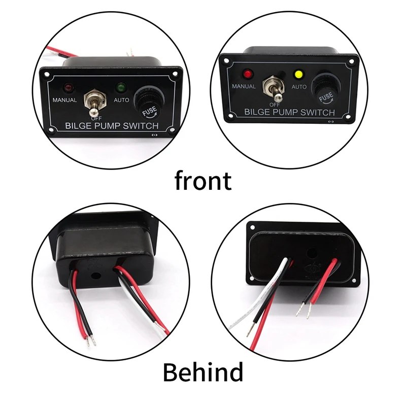 

12V RV LED Indicator Bilge Pump Switch Panel Toggle Switch Panel Manual-Off-Auto Suitable for Car Ship RV