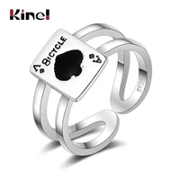 kinel authentic 925 sterling silver poker rings for women punk hiphop rock vintage personality silver ring jewelry 2020 new