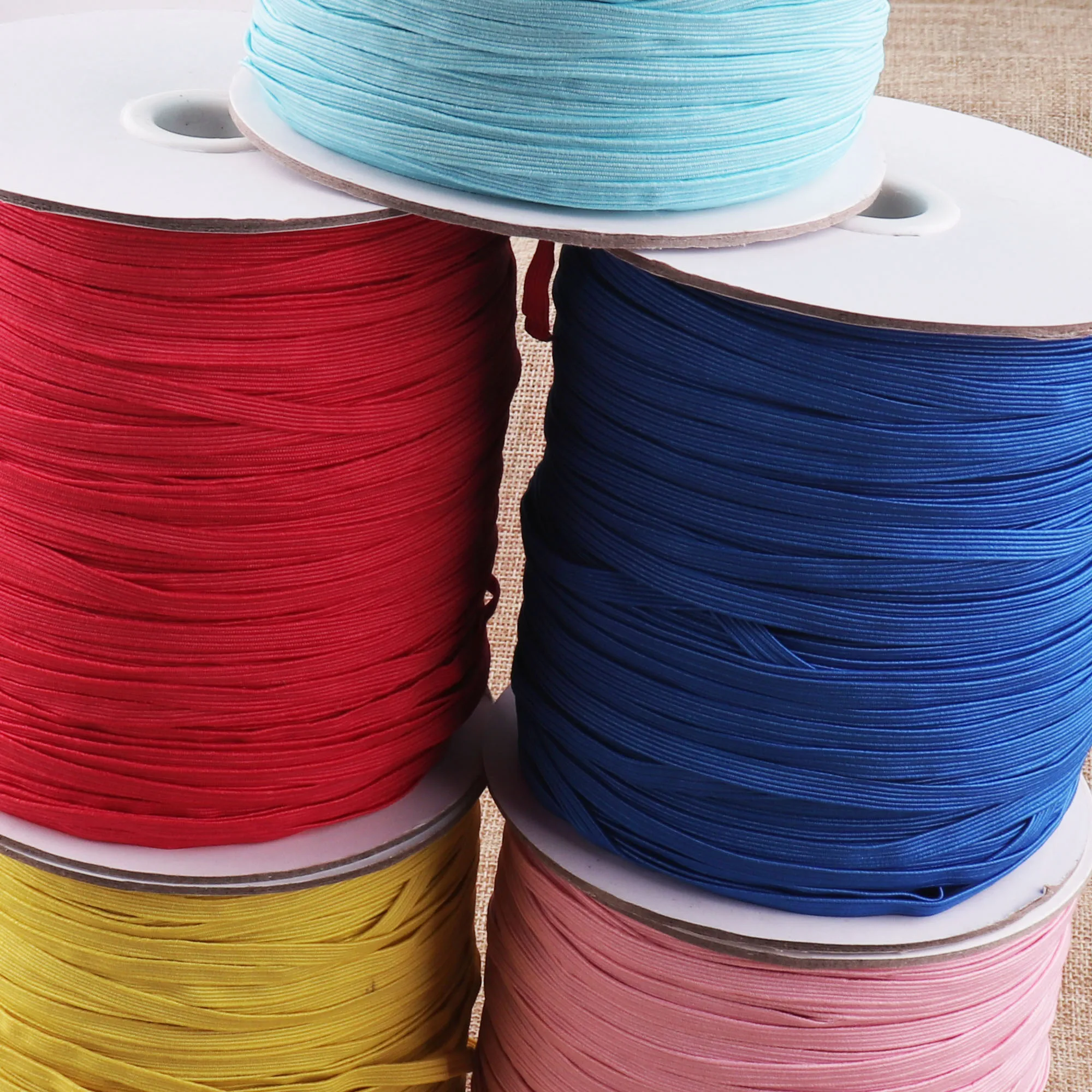 Цветная нейлоновая плоская эластичная лента 5 мм 1/4 дюйма мягкая 10 м|Резинки| |