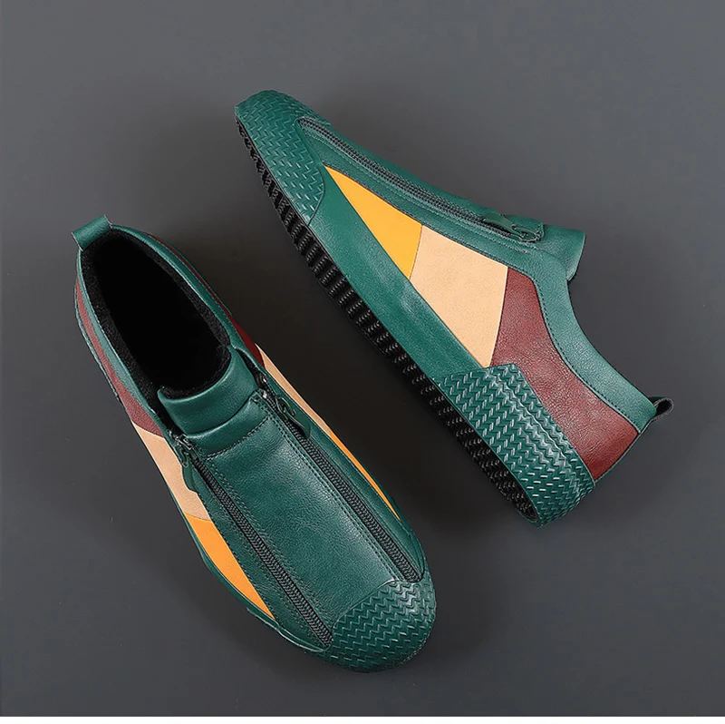 

Summer hot style trend joker leather color matching men's shoes