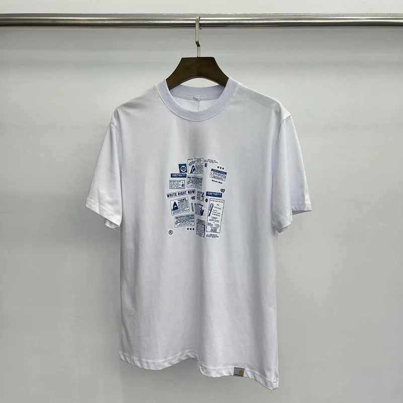 

Fashion brand ins khart letter pattern round neck short sleeve Unisex student T-shirt Sports Top