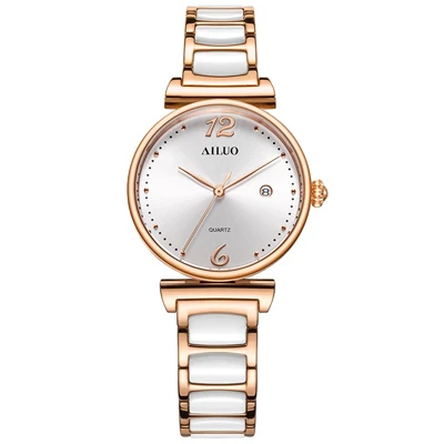 Rose gold Ультратонкие женские французские часы AILUO люксовый бренд женские часы Japan Miyota кварц сапфир Водонепроницаемые часы с алмазами A7623 - Цвет: Rose gold