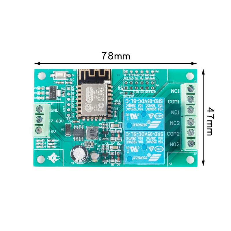Беспроводной Wi-Fi релейный модуль ESP8266 2/4/8 каналов Стандартная плата для