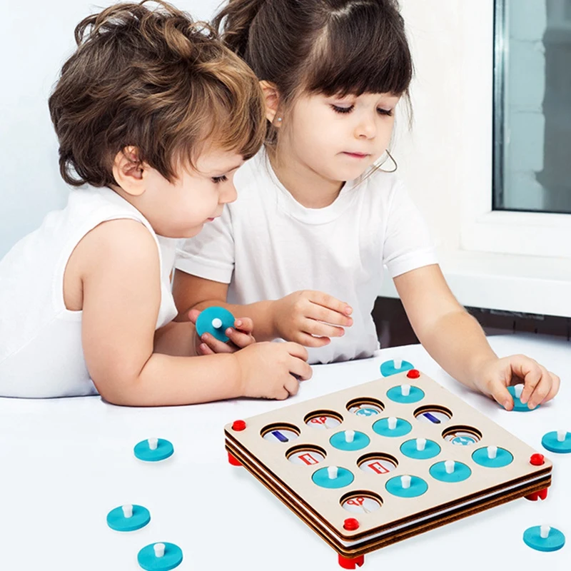 3 в 1 деревянная головоломка для детей игрушка память матч шахматы игра Дети