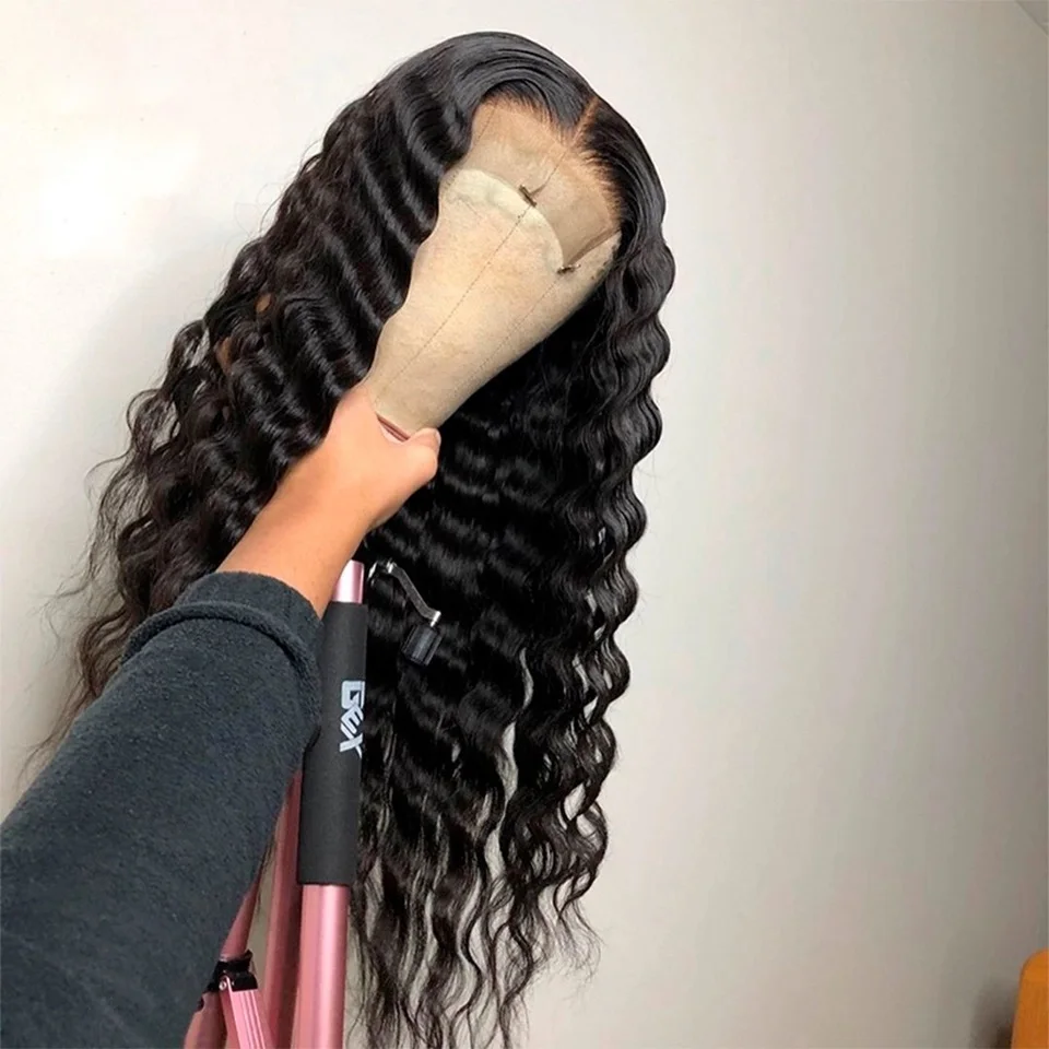 Объемных кудрявы волнистых Синтетические волосы на кружеве парики человеческих