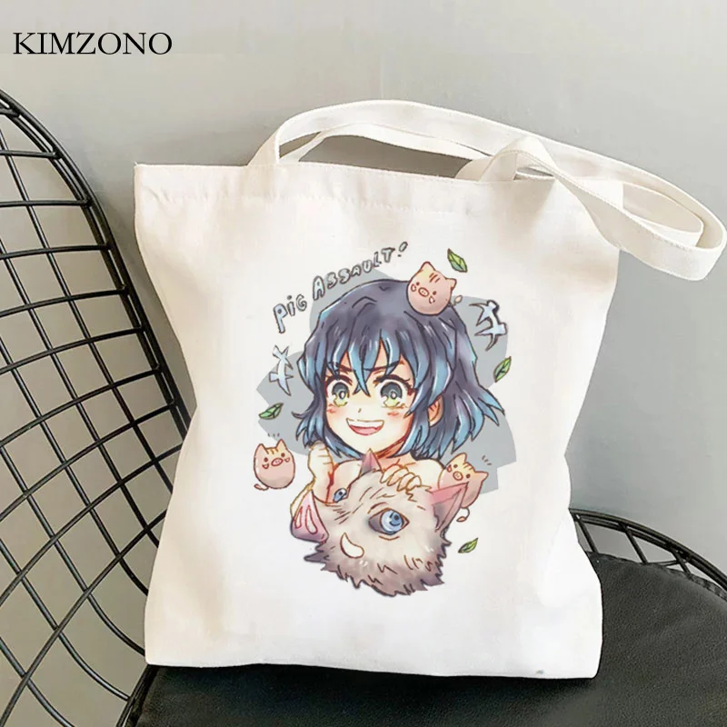 

Demon Slayer Kimetsu No Yaiba shopping bag eco cotton shopper handbag bolsa bag bolsa compra bolsas ecologicas tote cabas