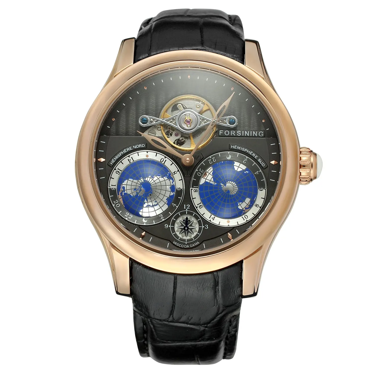 Для мужчин s часы люксовый бренд Топ FORSINING Tourbillon автоматические механические наручные часы Уникальный дизайн теллурион узор кожа