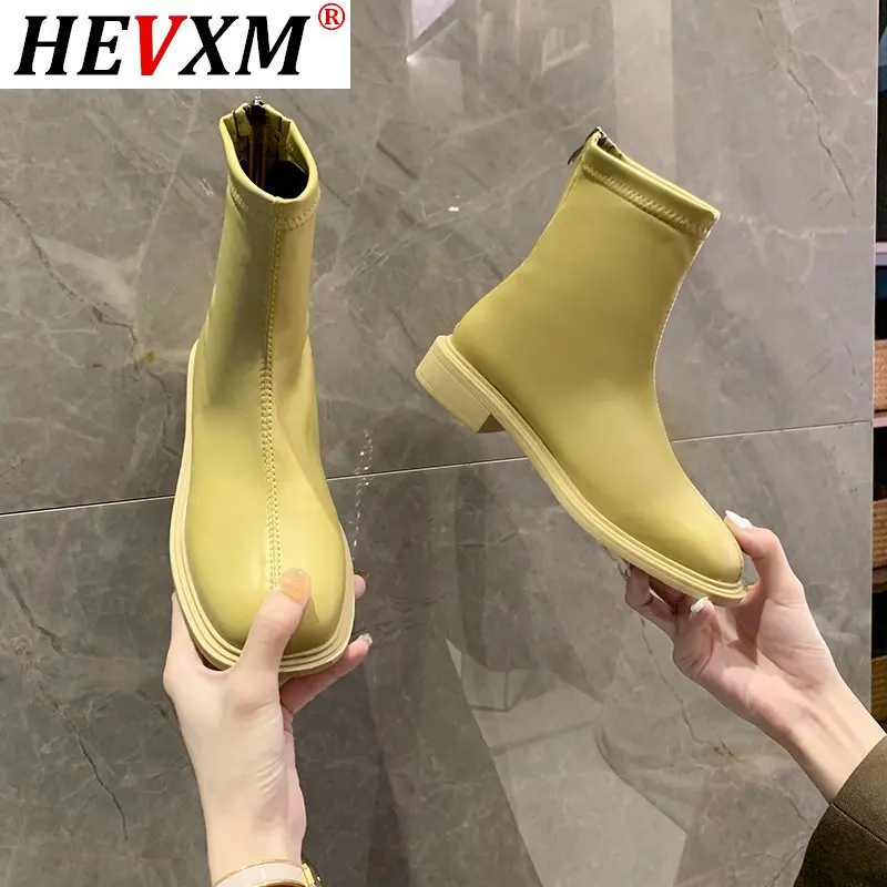 

Autumn Winter Platform Boots Women Casual Ankle for Shoes Woman Leather Shoe Ladies Snow Patent Leather Elastic Motorcycle