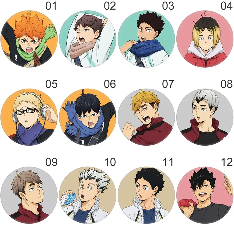 

1 шт. Аниме Haikyuu! Женская Брошь, булавки 58 мм, коллекция японских аниме, значок для рюкзаков, украшение для сумки-карандаша