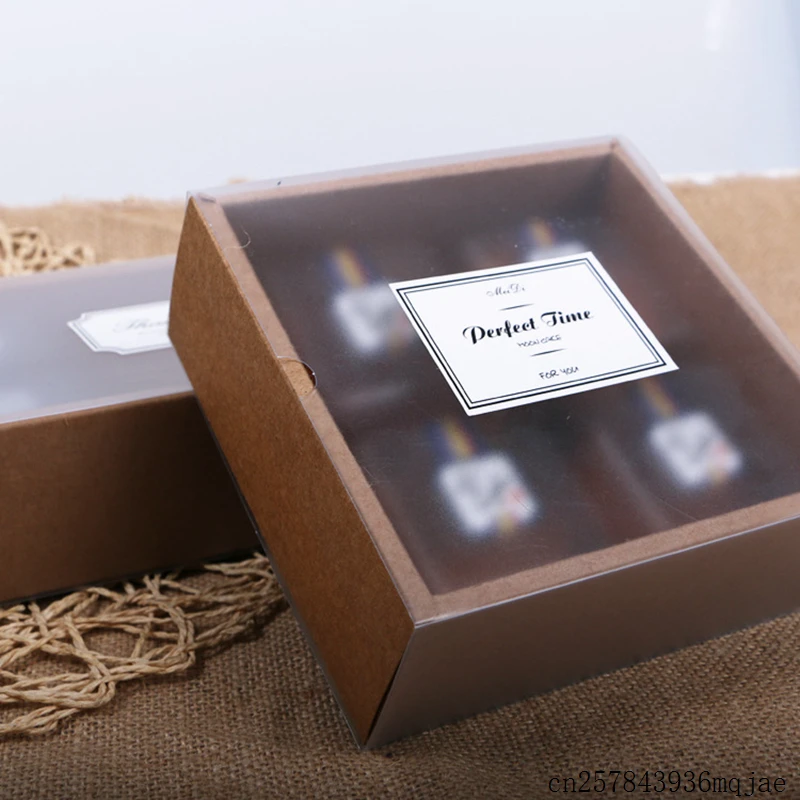 100PCS Moon Cake Boxes Macaron Box with PVC Window Paper Drawer Cookies Biscuit Packing Plastic | Дом и сад