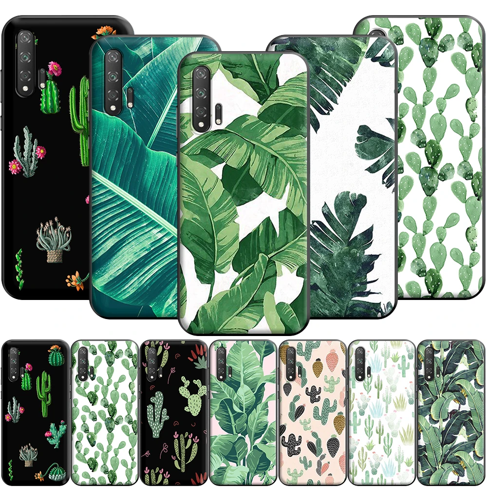 Силиконовый чехол Plants Cactus Banana Leaves для Huawei Honor V30 30 8 8A 8X 8C 9 9X 10 Note View 20 20S Pro Lite|Бамперы|