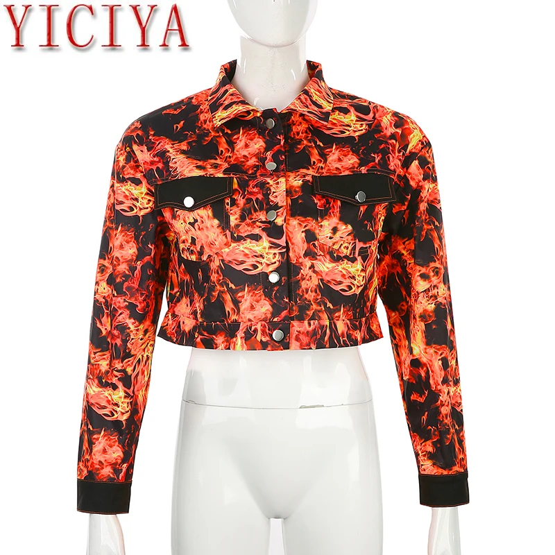 Женский комплект из двух предметов уличная одежда с принтом пламени и огня