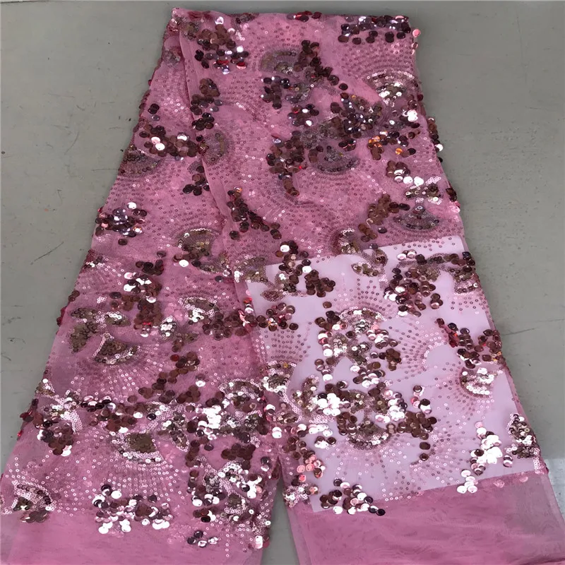 Зеленая 2019 блестящая Розовая/Золотая кружевная ткань для свадебного платья