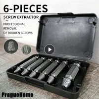 6pcs drill bit set damaged screw extractor stripped broken screw bolt remover extractor easily take out demolition hand tools