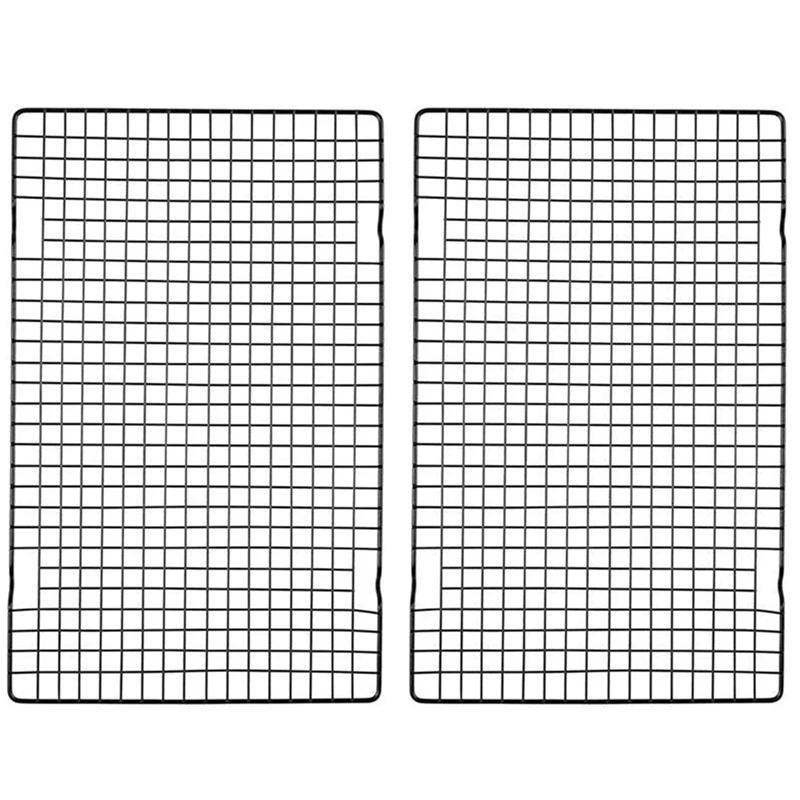 2Pack Cooling Racks for Baking,16X10Inch Carbon Steel Wire Cooling Rack Fits Half Sheet Pan Cooling and Oven Baking Rack