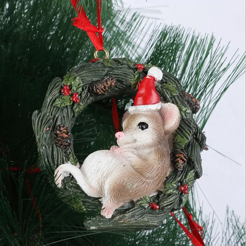 

Animal Figurines Christmas Tree Pendant Creative Resin Animal Wreath Ornament For Christmas Home Party Xmas Tree Decor