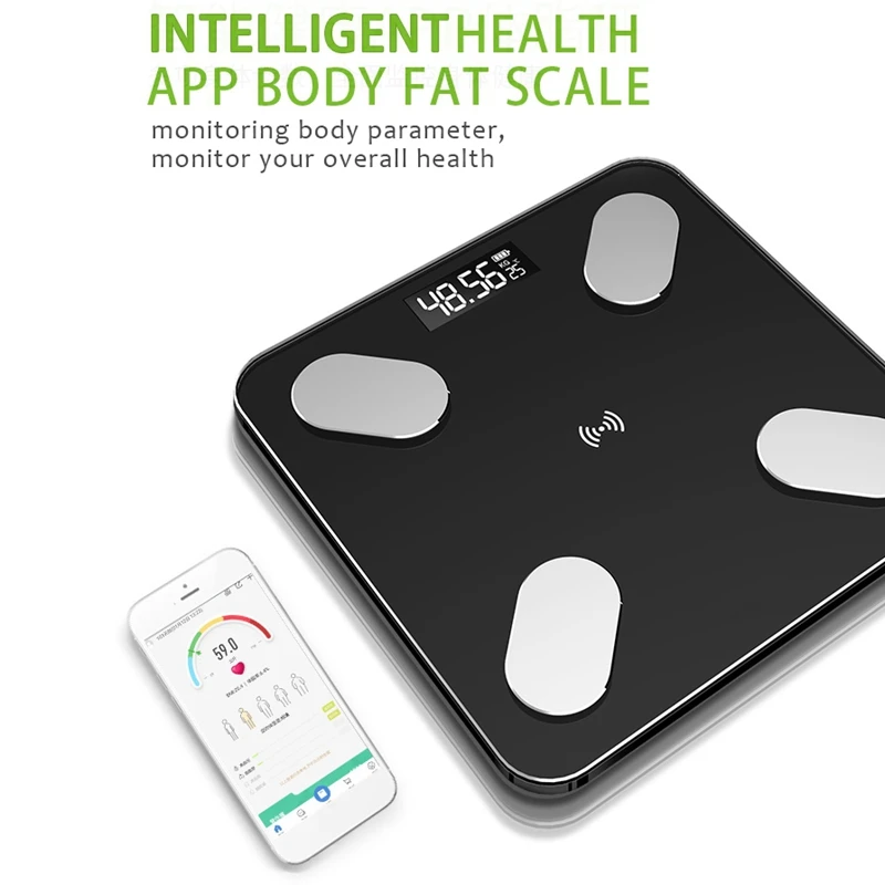 

USB Rechargeable ligent Digital Body Fat Scale Electronic Weighing Scale with 59 Item Data Connection Voice Broadcast