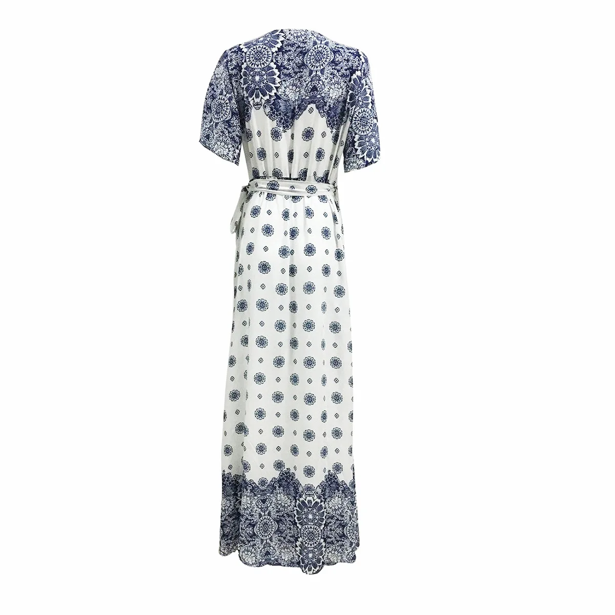 

Printed Women's Dress Bohemian Long Skirt V-neck Flare Sleeve Holiday Spring Summer Beach