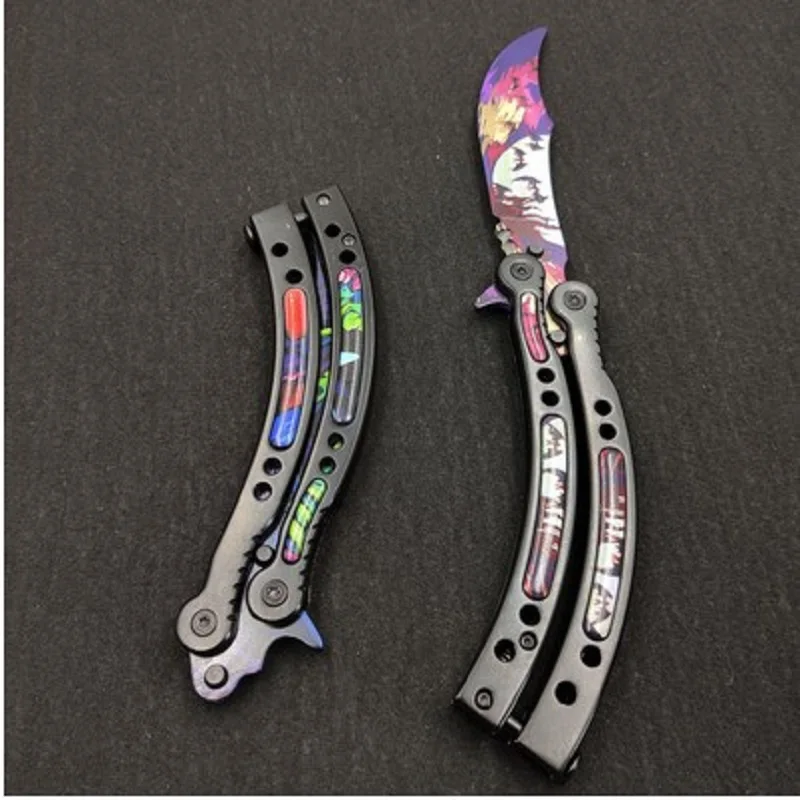 Butterfly Trainer Knife, Stainless Steel CS:GO Folding Practice Tool, No-Edge Butterfly Knife for Safe Training image 6