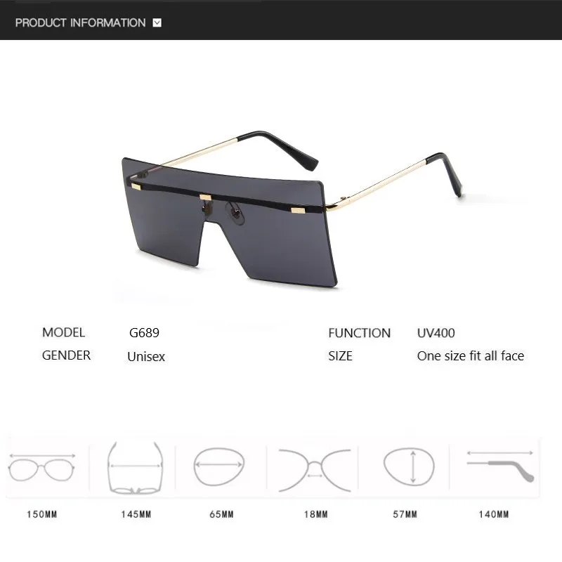 Солнцезащитные очки без оправы унисекс модные брендовые дизайнерские дорожные