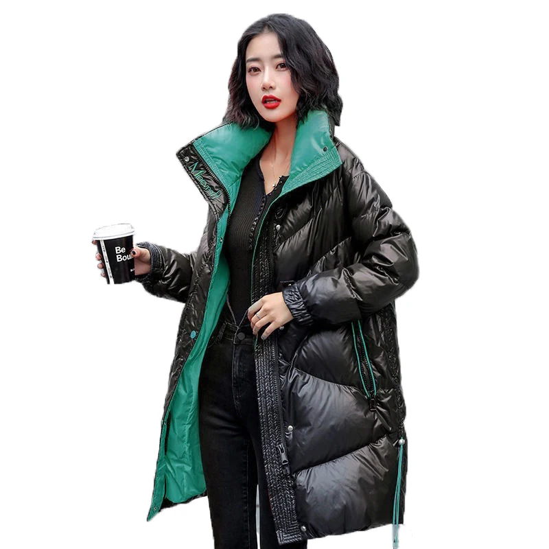 

Новинка Зима 2021, парка средней длины без придания формы лицу, Женская куртка, пуховик, парка, свободная стеганая теплая женская одежда