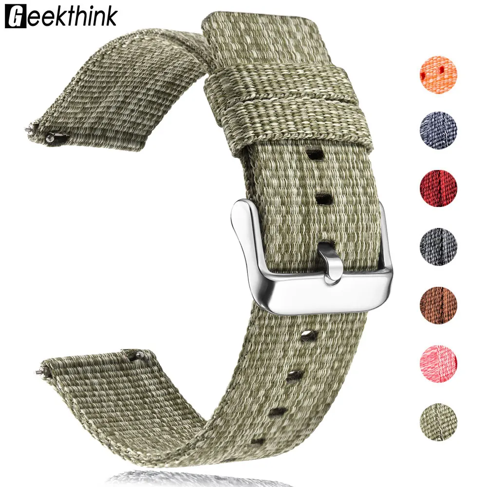 Ремешок нейлоновый для наручных часов спортивный плетеный браслет Samsung Galaxy Watch 42