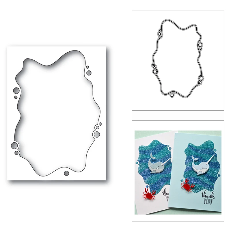 

New Underwater Collage Frame 2020 Metal Cutting Dies for DIY Scrapbooking Background and Card Making Embossing Craft No Stamps