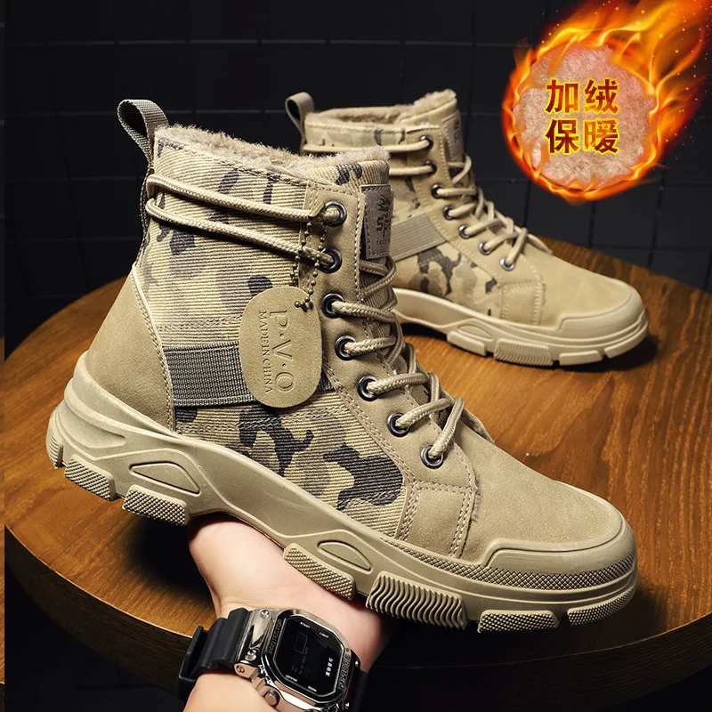 

Hot Men New Boot Leather Boots Male Winter Casual Martin Boots Ankle Botas Men Lace-Up Luxury Brand Man Fashion Men Boots