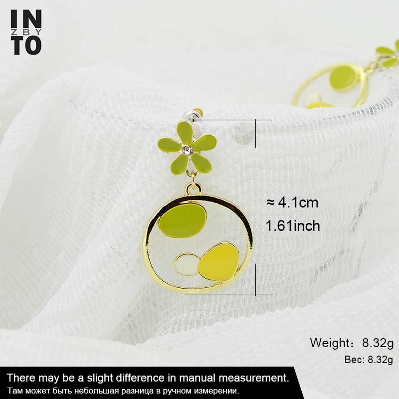 В хрустальные цветочные Висячие серьги модные ювелирные изделия золотого цвета