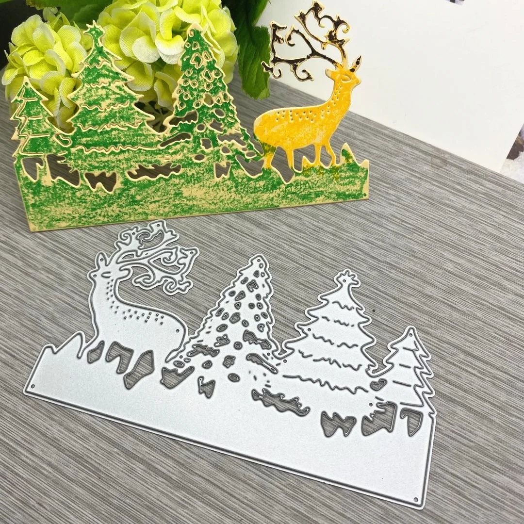 

Lngclown, Рождественская елка, животные, олень, металлические режущие штампы, трафарет для скрапбукинга, для альбома, бумаги, сделай сам, подарочная карта, украшение, тиснение