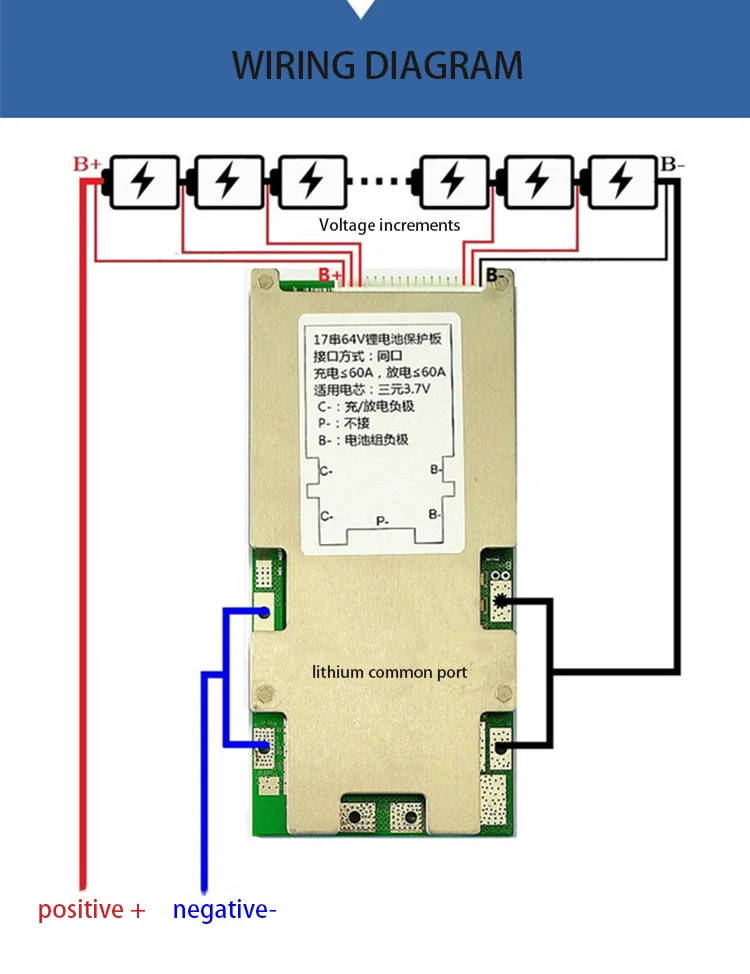 14S 52V 13S 48V 17S 64V 21S 72V 40A 60A 18650 BMS Li-ion Lipo Lifepo4 60A 20S 60V Battery Protection Board Avoid Short-circuit