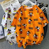 disney mickey mouse mickey short sleeved fashion t shirt female ins tide cartoon large size medium and long clothes cute top