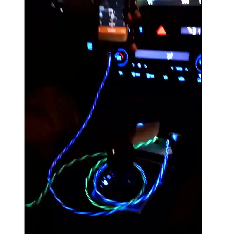

Fashion Cool 3 In 1 Magnetic Charging Cable For Android Type C USB Lighting Cable For Apple Luminous Glow