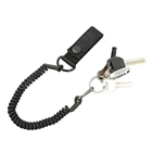 Шнурок с защитой от потери, телескопический эластичный Тактический Шнур с пружиной, строп для пистолета, военный шнур для ключей, цепочка для охотничьего оружия, веревка