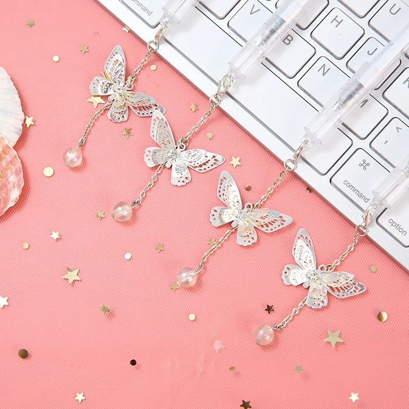 

36 шт./лот Kawaii бабочка кулон на гелевую ручку милый 0,5 мм с черными чернилами Подпись Ручки Рекламные Подарочные канцелярские товары школьные...