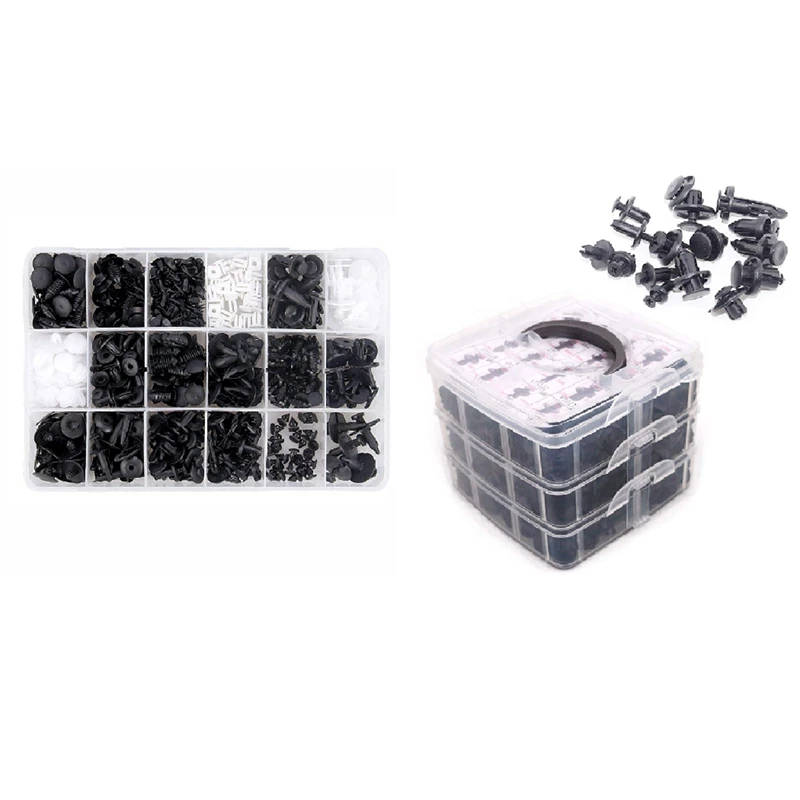 

620Pcs Universal Mixed Auto Fastener Car Bumper Clips with 435Pcs Car Retainer Bumper Clips Plastic Fasteners Kit