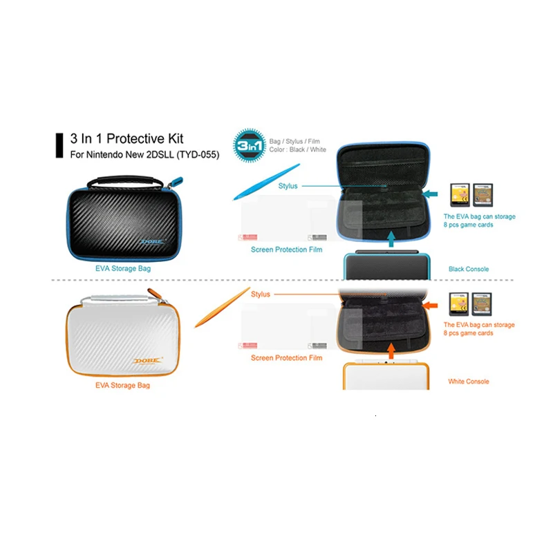 

2017 New Hard Travel Protective Pouch Bag For Nintendo 2DS LL Game Console For Nintend Pouch Case