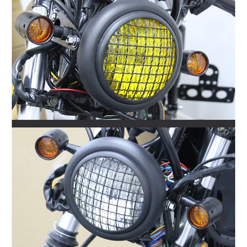 6 5 дюймов 12В 55 Вт мотоциклетные решетка на фару подходит для Gn Cg125 Ретро фар сетки