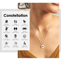 2021 horoscope zodiac constellation pendant necklace stainless steel jewelry women choker factory direct sales