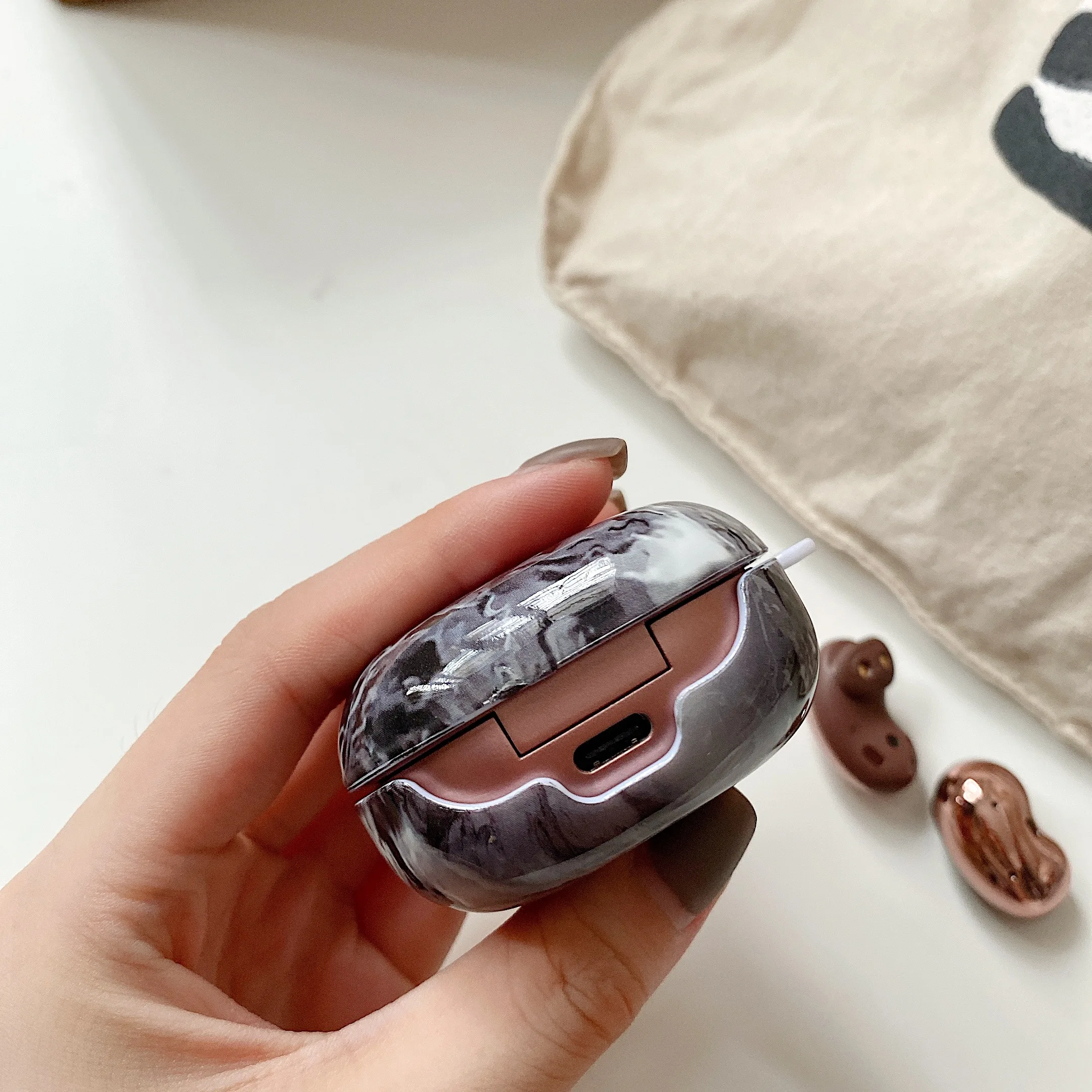 2020 Новые Bluetooth наушники PC чехол для Samsung Galaxy Buds live Marble дизайн защитный