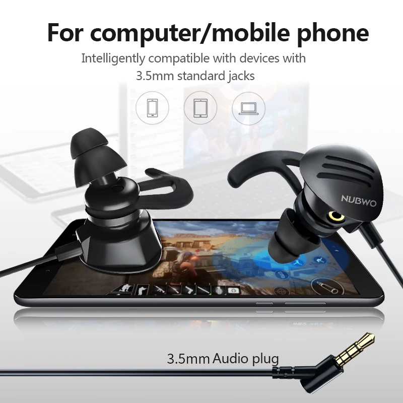 3D Stereo Sound Gamer Headphone with Wired Volume Control Microphone Gaming Headset Suitable for Computer Smart Phone Tablet | Электроника