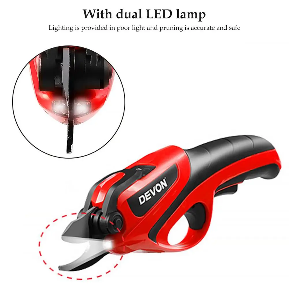 4V 2.5Ah Electric Pruning Scissors Shears Lithium Battery Garden Pruner With Dual LED Lights | Инструменты