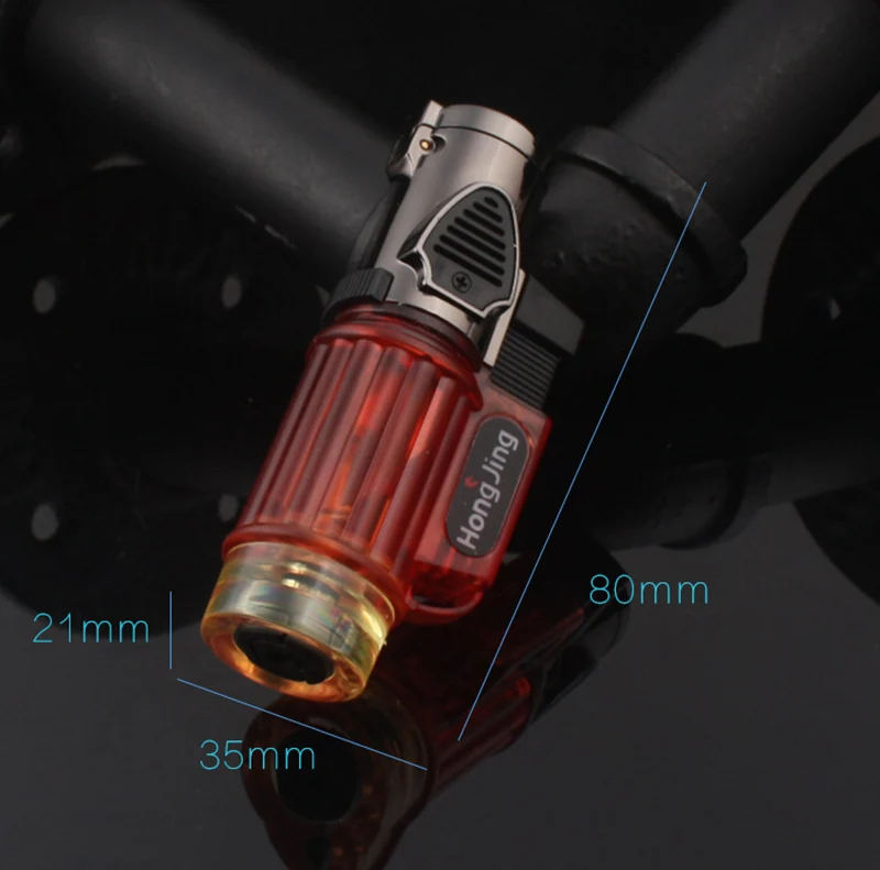 Надувная газовая зажигалка с тремя головками креативный металлический