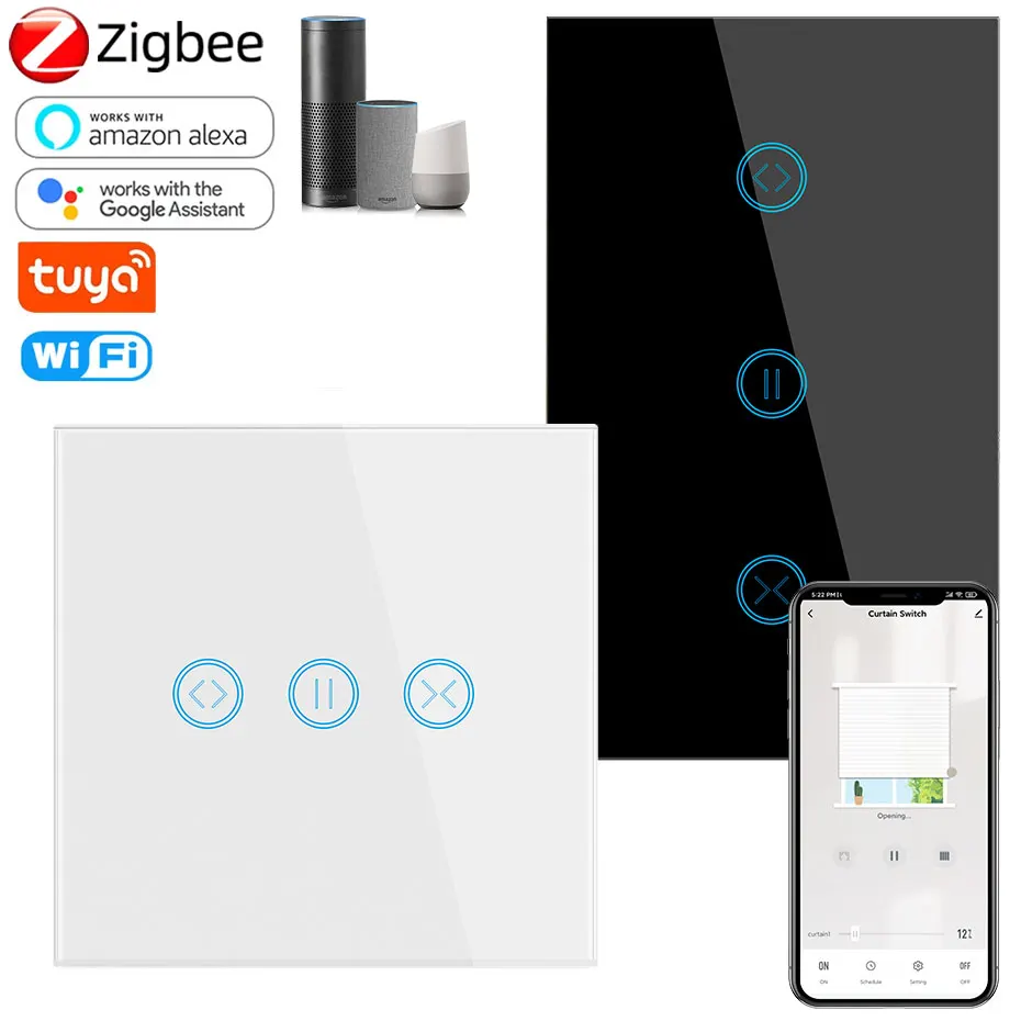 

Zigbee Tuya Wifi Smart Touch Curtain Roller Blinds Motor Switch DIY Smart Timer Home Life Work With Google Home Aelxa Echo