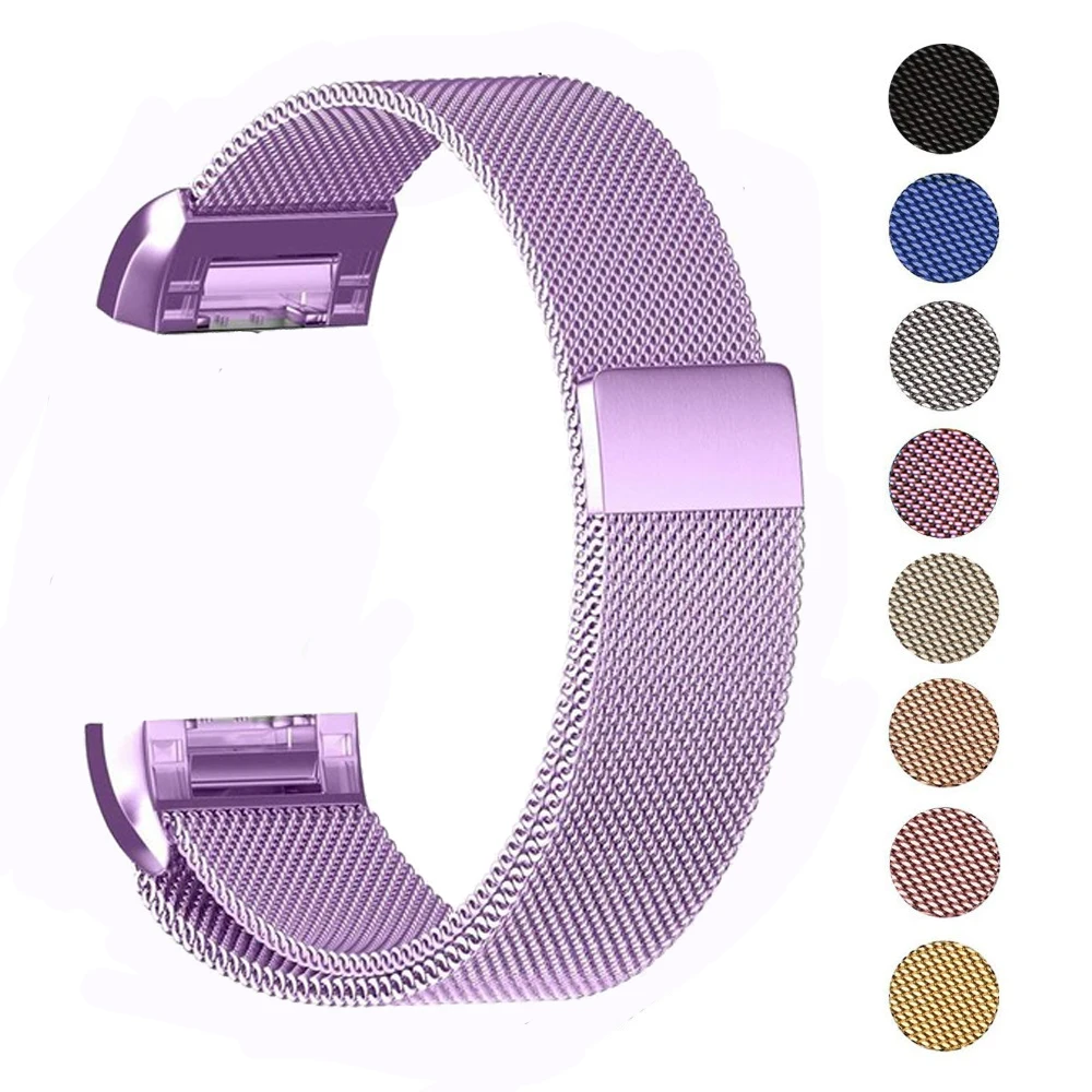 Металлический ремешок для Fitbit Charge 2 Charge2 смарт браслет Миланская петля Магнитная