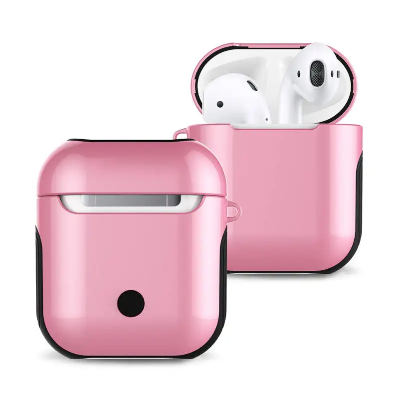 Защитный чехол для беспроводных наушников AirPods 2 в 1 глянцевый с функцией зарядки |
