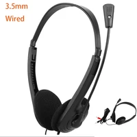 2021 wired headphones with microphone over gaming ear headsets bass noise music stereo earphone for computer laptop desktop