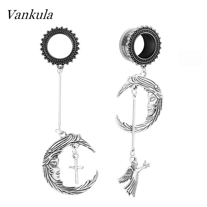 Vankula 316L Висячие туннели для ушей из нержавеющей стали серьги пирсинга ушные