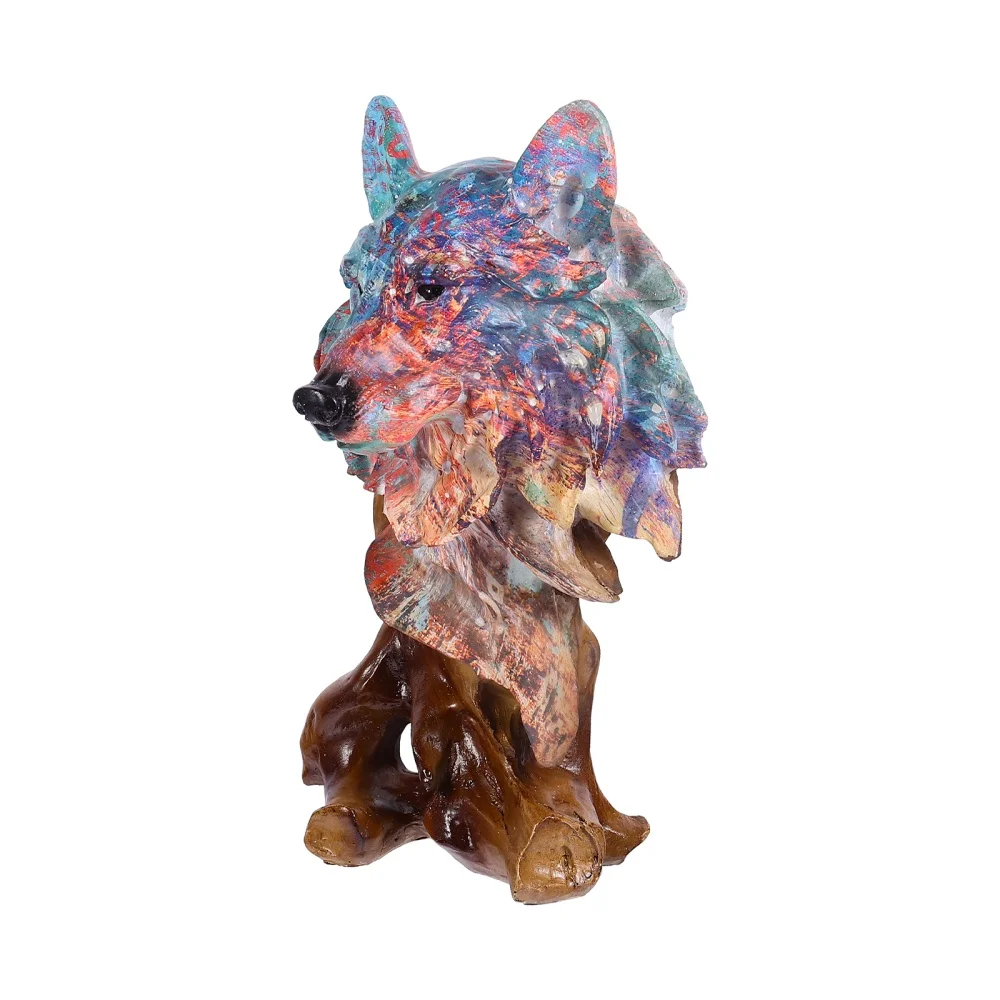 

1pc Animal Shaped Desktop Ornament Creative Resin Artware for Home (Colorful)