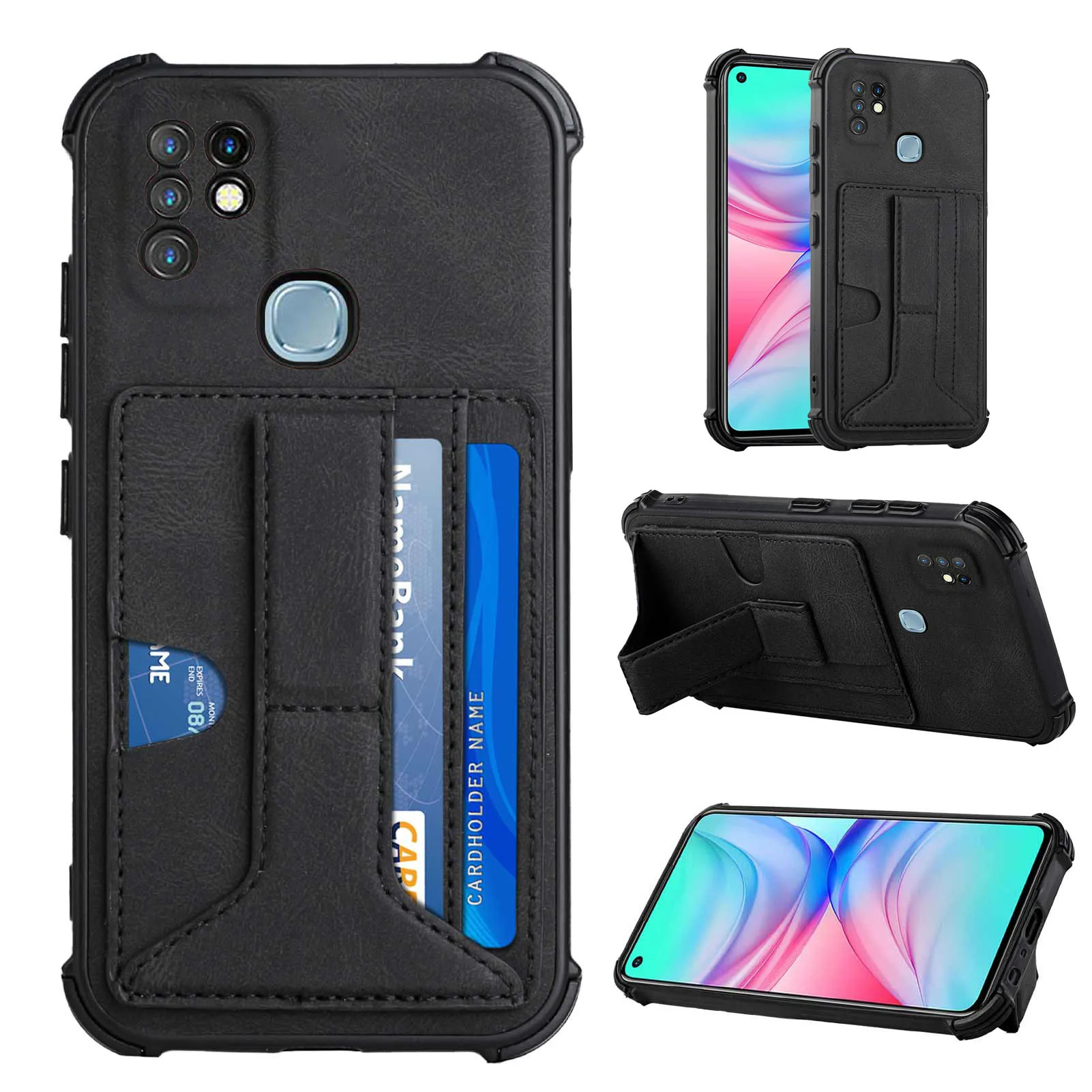 phone case for infinix hot 10 10t 10s 10i x682 x692 x687 smart 5 4 x657 x653 zero 8 note 8 10 pro wallet card holder stand cover free global shipping